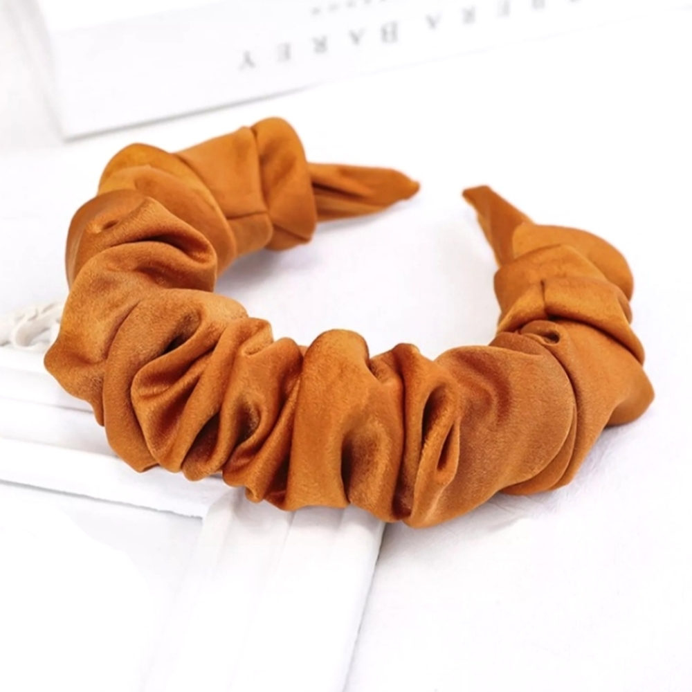 Luxe Satin Headband - Pumpkin